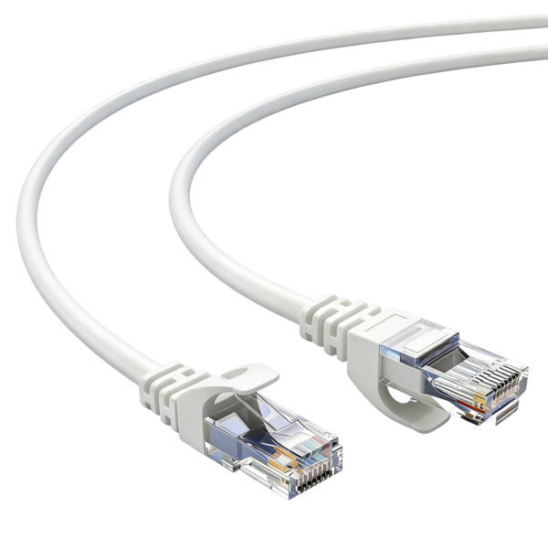 Cavo Ethernet Cat6 Ad Angolo Retto 90°, FTP 24 AWG, Connettori Placcati Oro, Per PC Router Modem, Bianco, Varie Lunghezze