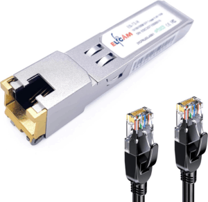 Elfcam – 10Gb SFP+ en RJ45 pour Freebox Ultra, 10Go SFP+ Module 10Gbase-T-30m Cat8 Câble Réseau
