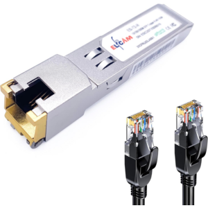 Elfcam – 10Gb SFP+ en RJ45 pour Freebox Ultra, 10Go SFP+ Module 10Gbase-T-30m Cat8 Câble Réseau