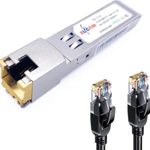 Elfcam – 10Gb SFP+ en RJ45 pour Freebox Ultra, 10Go SFP+ Module 10Gbase-T-30m Cat8 Câble Réseau