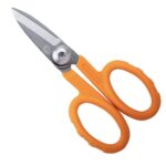 Elfcam® - Tesoura de fibra ótica em Kevlar para técnicos - Ferramenta profissional multifunções para cortar cabos elétricos flexíveis em Kevlar e cabos Ethernet, com função de descascador de cabos. (REF: 13824)