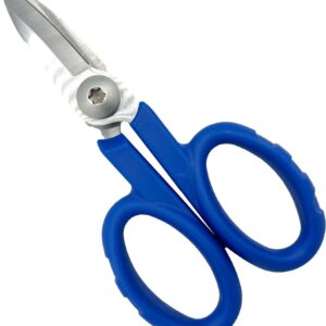 Elfcam - Kevlar Scissors for Fiber Optics, Super Multi Cutter Made in High Carbon Alloy Steel, Serrated Blade Shear for Gr...