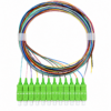 Pigtail in fibra ottica con codice colore 12 fibre SC/APC modalità singola senza guaina (Rif:3272)