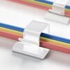 Elfcam® – Clips adhesivos para cables para gestión de cables de red Ethernet, sujeción de cables y cables en casa u oficina, blanco