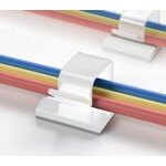 Elfcam® - Presilhas adesivas para a organização de cabos de rede Ethernet, fixação de fios e cabos em casa ou no escritório, brancas