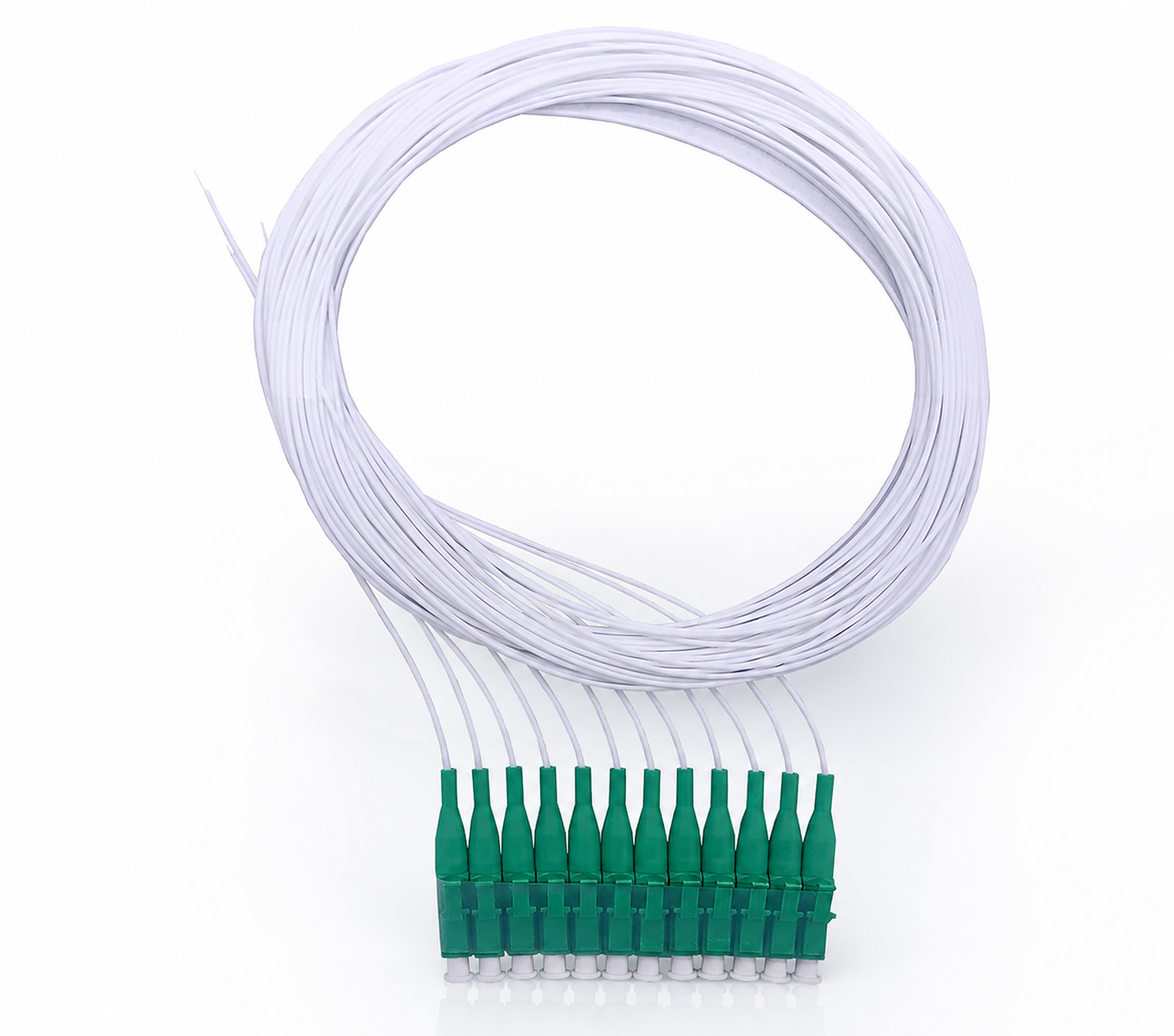 White Code Optical Fiber Pigtail 12 Fibers LC/APC Single Mode without Sheath (Ref:4225)