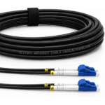 Elfcam® - Cabo de fibra ótica blindado com aço para uso exterior e interior, LC/UPC para LC/UPC, OS2, duplex, monomodo, 9/125 μm, LSZH, preto (Ref.: 5221)