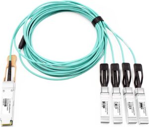 Câble optique actif 100G QSFP28 vers 4x25G SFP28, breakout haute vitesse compatible Cisco/Arista/Mellanox