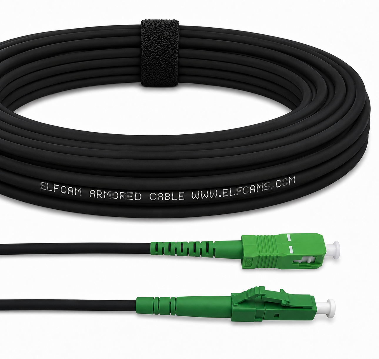 LC/APC to SC/APC Simplex Single-Mode LSZH Steel Shielded Optical Fiber Cable (Ref:3550)
