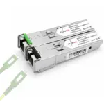 Elfcam® - 1 par de módulos transceptores de fibra ótica SFP+ BIDI de 10 Gbps a 1270 nm/1330 nm, com porta de fibra SC simplex monomodo, Compatível com 10 Gb/s, 2,5 Gb/s e 1,25 Gb/s, compatível com Freebox Ultra/Cisco (10G Bidi SC: 20 km) (REF: 16605)