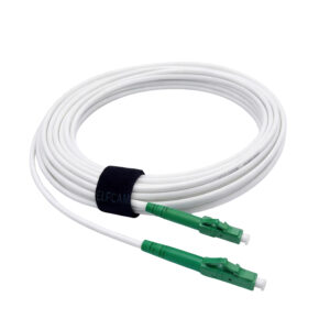 Elfcam® - Câble à Fibre Optique LC/APC à LC/APC Monomode Simplex, 9/125μm Jarretière Optique LSZH Blanc (Ref:3611)