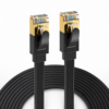 Elfcam® - Câble Ethernet Cat 8, Plat Câble Réseau LAN WAN, 30AWG, 2000Mhz 40Gbps avec Connecteurs RJ45 Haute Qualité, Noir (REF:11770)