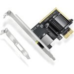 Elfcam® - Placa Ethernet de 2,5 Gb, adaptador de rede PCIe 3.1 2.5GBase-T, Placa PCI Express Gigabit Ethernet RJ45 LAN de 2500/1000/100 Mbps para Windows 10/11 e Linux, 1 porta RJ45 de 2,5 G (REF: 11998)