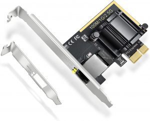 Elfcam® - Carte Ethernet 2,5Gb, Adaptateur Réseau PCIe 3.1 2.5GBase-T, 2500/1000/100 Mbps PCI Express Carte Gigabit Eth...