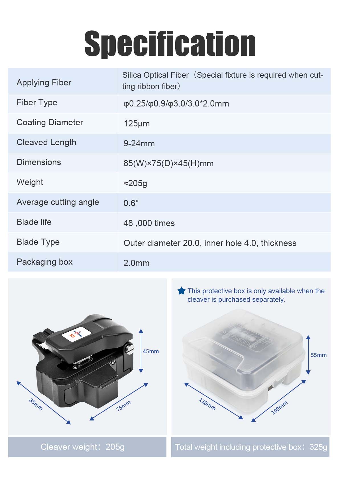 Cliveuse de Fibre Optique S12 Professionnelle – Coupe en Une Seule Étape, Angle de Coupe ≤ 0,6°, Lame en Acier au Tungstène 24 Positions (48 000 Coupes), Support Universel 3-en-1 pour Fibre Nue, Pigtail et Cordon Optique – Image 8
