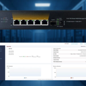 Elfcam® – Switch Géré 10Gb pour Maison & Bureau – 1 Port SFP+ 10G + 5 Ports RJ45 10GbE – Compatible Freebox Ult…