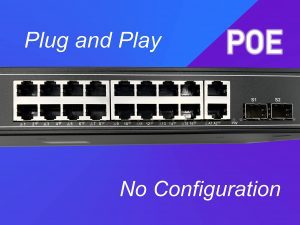 PoE Commutateur Switch Fibre Optique avec 2 Ports SFP 1,25Go, 16 Ports PoE Gigabit Ethernet 10/100/1000Mbps, Plug & Pl…