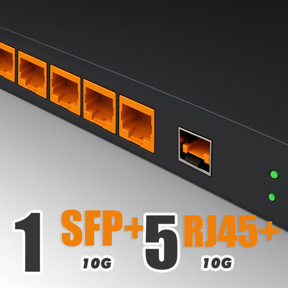 22907 — 1×SFP+ 10G + 5×RJ45 10G
