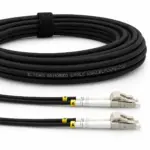 Armored Steel Fiber Optic Cable for Outdoor and Indoor LC/UPC to LC/UPC Multimode Duplex OM3 Black (Ref:4511)