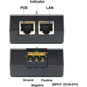 Injecteur PoE 150W Gigabit pour Starlink – Alimentation DC Pour Starlink Gen 2 48V / Starlink Gen 3 48V~57V, Vitesse…