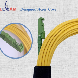 Elfcam – Câble à Fibre Optique E2000/APC à E2000/APC Monomode Simplex 9/125μm Jarretière Optique LSZH