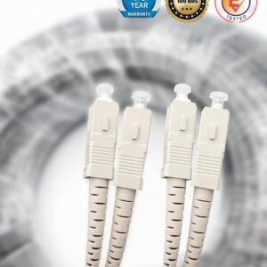 Elfcam® – Câble à Fibre Optique SC/UPC vers SC/UPC OM3 Duplex Multimode 50/125um G657A2 pour Extérieur et Intérieur(…