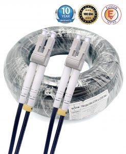Elfcam® – Câble à Fibre Optique LC/UPC vers LC/UPC OM3 Duplex Multimode 50/125um G657A2 pour Extérieur et Intérieur …