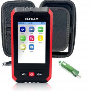 Elfcam – Mini OTDR E-2800 Monomode 1310nm/1550nm, 22dB/20dB, Jusqu’à 60km, avec Photomètre/Multimètre Optique et VFL…