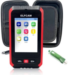 Elfcam – Mini OTDR E-2800 Monomode 1310nm/1550nm, 22dB/20dB, Jusqu’à 60km, avec Photomètre/Multimètre Optique et VFL…