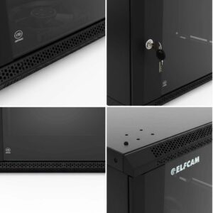 Armoire Murale Compacte 6U pour Rack Serveur et Équipement Réseau – 5mm Porte Verre Trempé, Capacité 100kg, Certific…