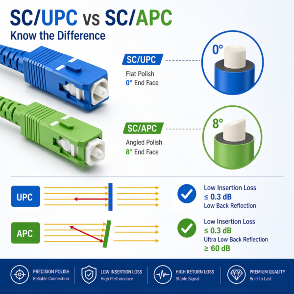 Elfcam Cavo Fibra Ottica SC/APC A SC/APC 5m – Monomodale Per Orange Livebox, SFR La Box Fibre E Bouygues Bbox