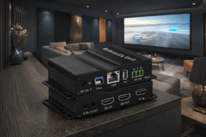 1 Pair – HT1001K – Extendeur HDMI Audio/Vidéo prise de contrôle à distance d’un ordinateur via Fibre Optique & …