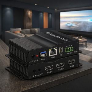 1 Pair – HT1001K – Extendeur HDMI Audio/Vidéo prise de contrôle à distance d’un ordinateur via Fibre Optique & …