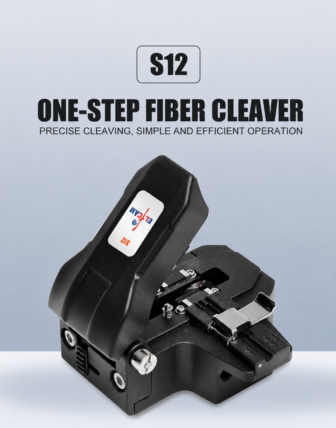 Cliveuse de Fibre Optique S12 Professionnelle – Coupe en Une Seule Étape, Angle de Coupe ≤ 0,6°, Lame en Acier au Tungstène 24 Positions (48 000 Coupes), Support Universel 3-en-1 pour Fibre Nue, Pigtail et Cordon Optique – Image 4