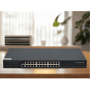 10Gb Commutateur Géré Switch Fibre Optique avec 6 Ports 10G SFP+ et 24 Ports 2,5G Ethernet RJ45, Prend en Charge Le Modu...