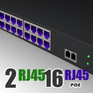 PoE Ethernet Switch avec 2 Ports Uplink Gigabit Ethernet 10/100/1000Mbps, Plug & Play Non Géré, Métal Robuste (16 Port…