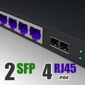 PoE Commutateur Switch Fibre Optique avec 2 Ports SFP 1,25Go, 4 Ports PoE Gigabit Ethernet 10/100/1000Mbps, Plug & Pla…