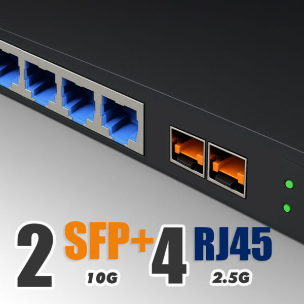 Elfcam® - 10Gb Commutateur Switch Fibre Optique Compatible avec Freebox Ultra, avec 2 Ports 10G SFP+ et 8 Ports 2,5G RJ45 PoE, Plug & Play Non Géré (2 Ports 10Gb SFP+ et