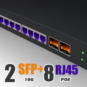 Elfcam® – 10Gb Commutateur Switch Fibre Optique Compatible avec Freebox Ultra, avec 2 Ports 10G SFP+ et 8 Ports 2,5G…