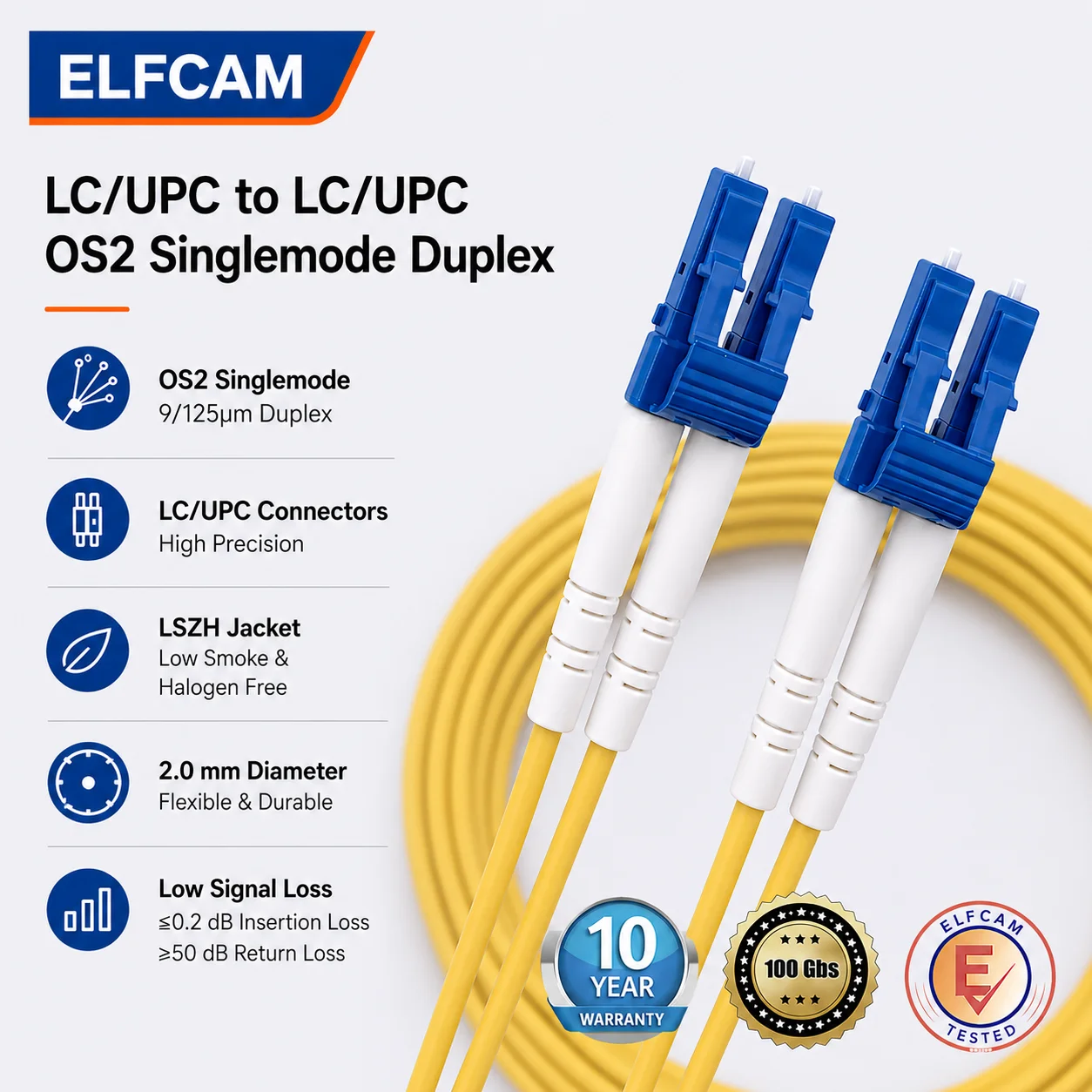 Câble à Fibre Optique LC/UPC á LC/UPC OS2 Duplex(Ref:425) – Image 2