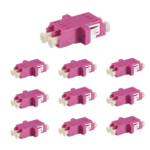 Elfcam - Conjunto de 12 adaptadores de fibra ótica com cabo OM4 multimodo duplex, de LC/UPC fêmea para LC/UPC fêmea, lote de 12
