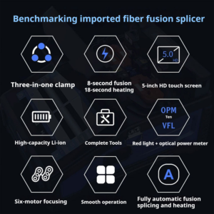 Soudeuse de fibres optiques K7 Pro – Haute précision ≤0,02 dB, écran tactile 5&Prime;, 6 moteurs, batterie 7800 mAh (240 c…