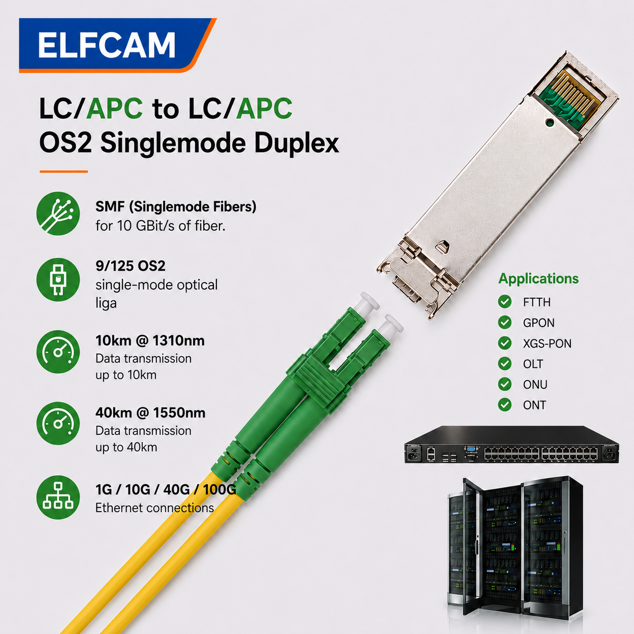 LC/APC to LC/APC OS2 Duplex Fiber Optic Cable (Ref:2478) - Image 4