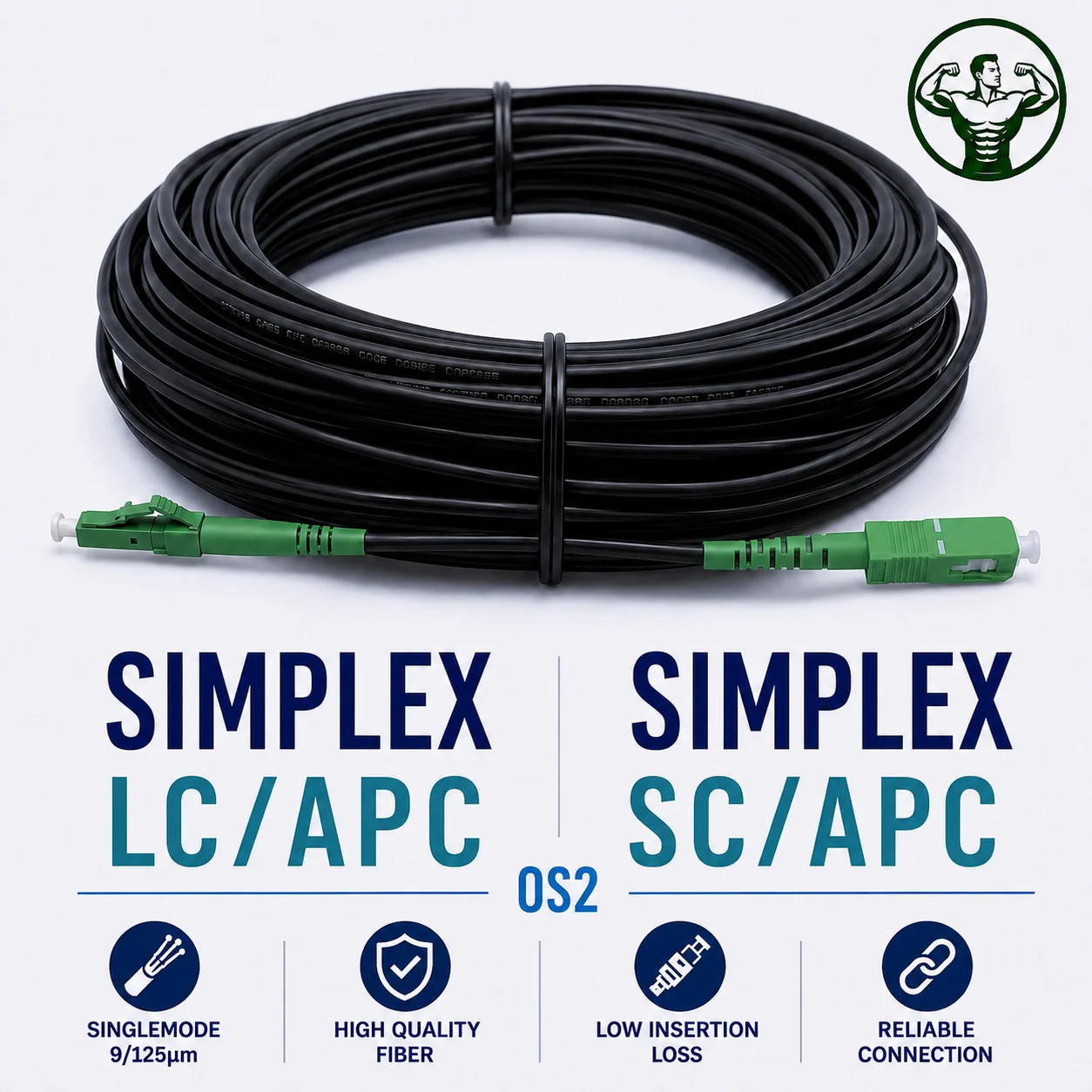 Cable de Fibra Óptica LC/APC a SC/APC Simplex Monomodo LSZH Acero Blindado (Ref:3550) - Imagen 3