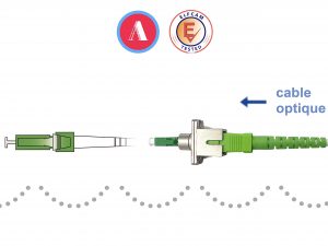 Elfcam® – Adaptateur à Fibre Optique Câble Monomode Simplex SC/APC Femelle à LC/APC Mâle, Lot de 1(REF:13846)