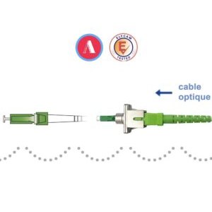 Elfcam® – Adaptateur à Fibre Optique Câble Monomode Simplex SC/APC Femelle à LC/APC Mâle, Lot de 1(REF:13846)
