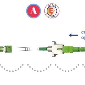 Elfcam® – Adaptateur à Fibre Optique Câble Monomode Simplex SC/APC Femelle à LC/APC Mâle, Lot de 1(REF:13846)