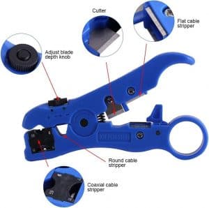Elfcam® – Universel Dénudeur de Câbles Coaxiaux RG 59/6/7/11Pince à dénuder Coaxial Coax Câble