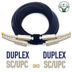 Elfcam® – Câble à Fibre Optique SC/UPC vers SC/UPC OM3 Duplex Multimode 50/125um G657A2 pour Extérieur et Intérieur(…