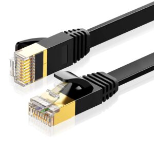 Elfcam® – Câble Ethernet Cat 8, Plat Câble Réseau LAN WAN, 30AWG, 2000Mhz 40Gbps avec Connecteurs RJ45 Haute Qualité…